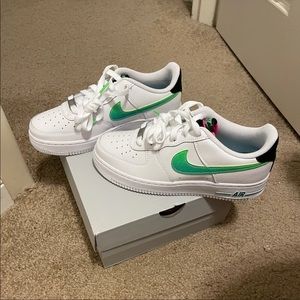 Air Force 1 white and neon Nike